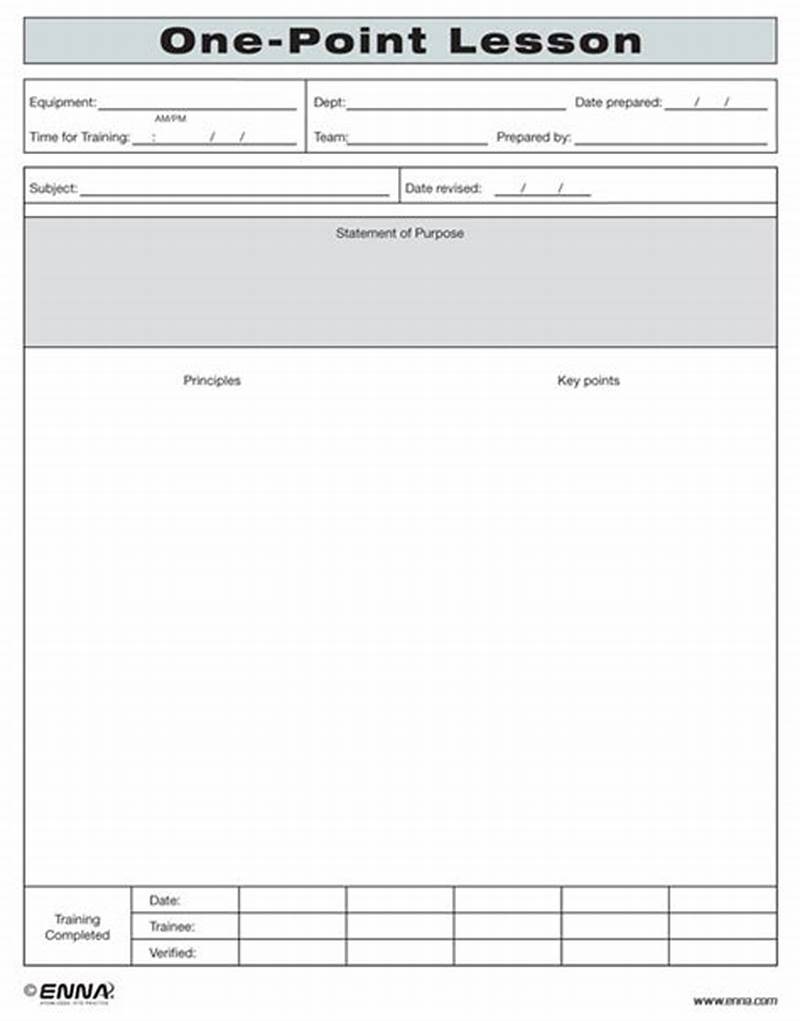 One Point Lesson Form