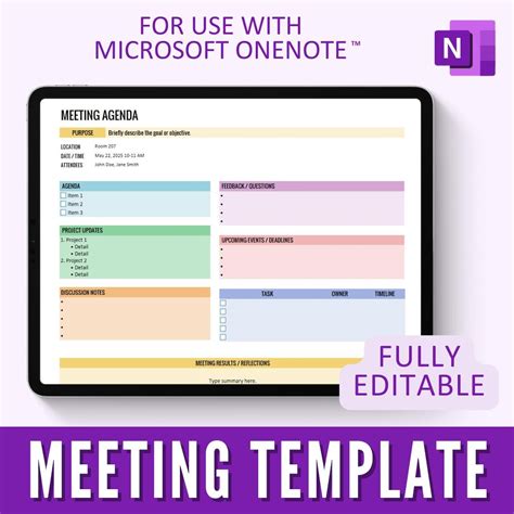 Onenote Meeting Notes Template