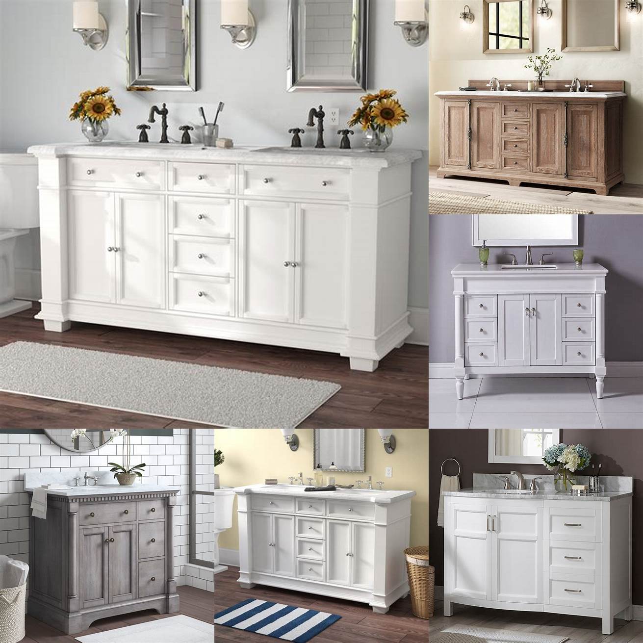 Online retailers Websites like Wayfair and Amazon offer a huge selection of bathroom vanities in all styles and materials