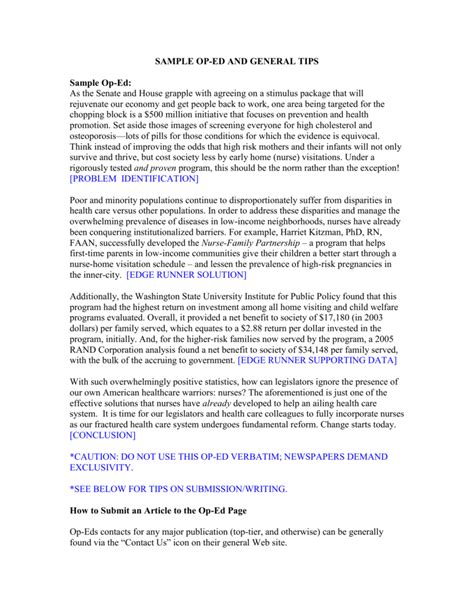 Op Ed Template