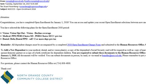 Open Enrollment Email Template