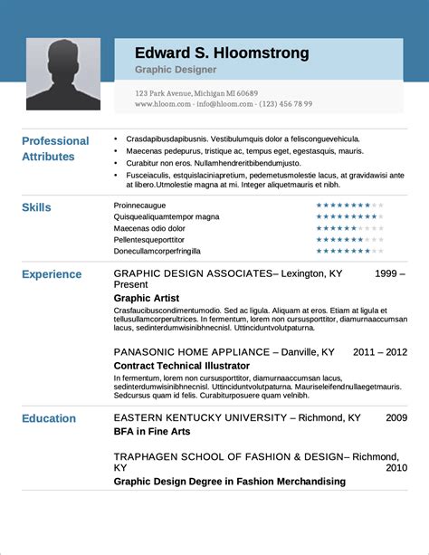Open Office Curriculum Vitae Template