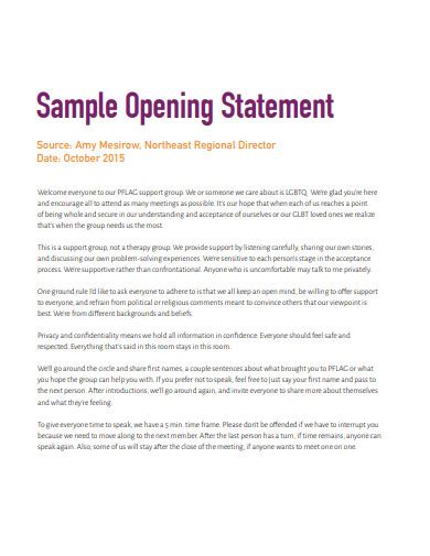 Opening Statement Template Defense