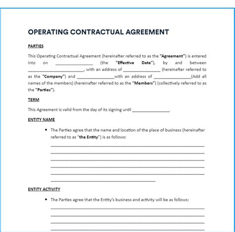 Operating Agreement Template Word
