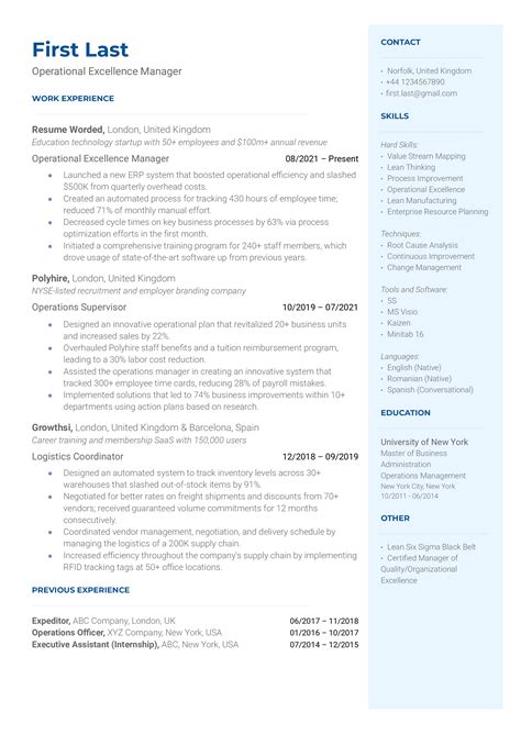 Manager Resume