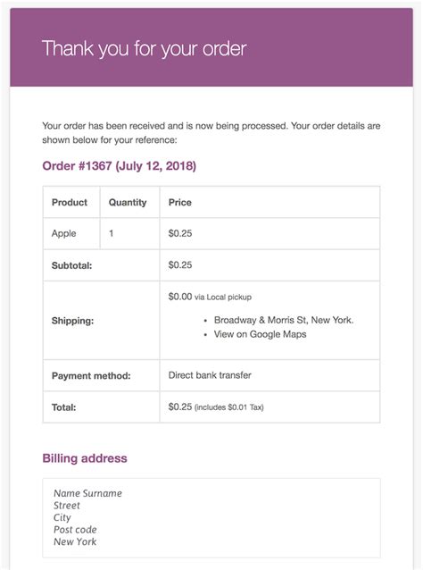 Order Confirmation Email Templates