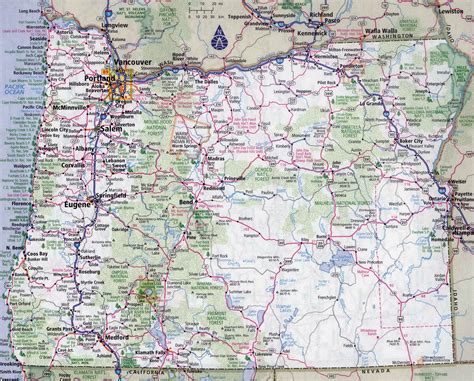 Oregon Printable Map
