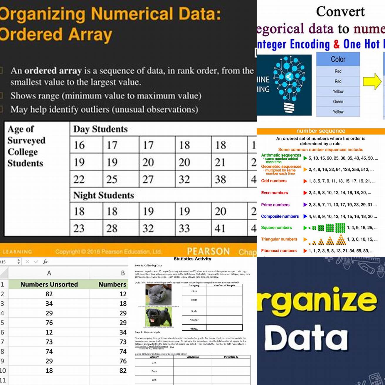 Organize the data into numerical order