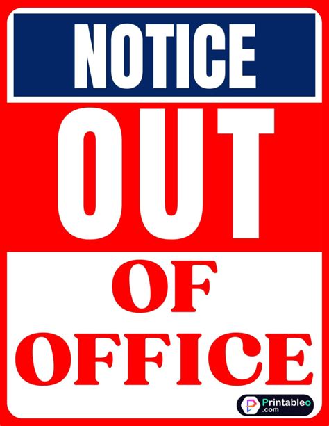 Out Office Signs Printable