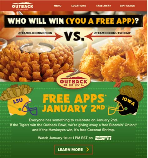 Outback Free Appetizer Coupon Printable