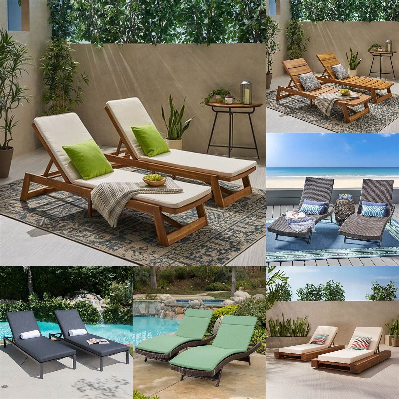 Outdoor Chaise Lounge Set