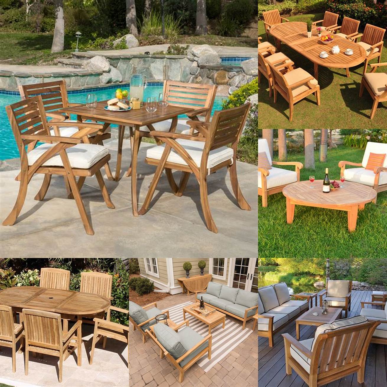 Outdoor Setting with Teak Furniture