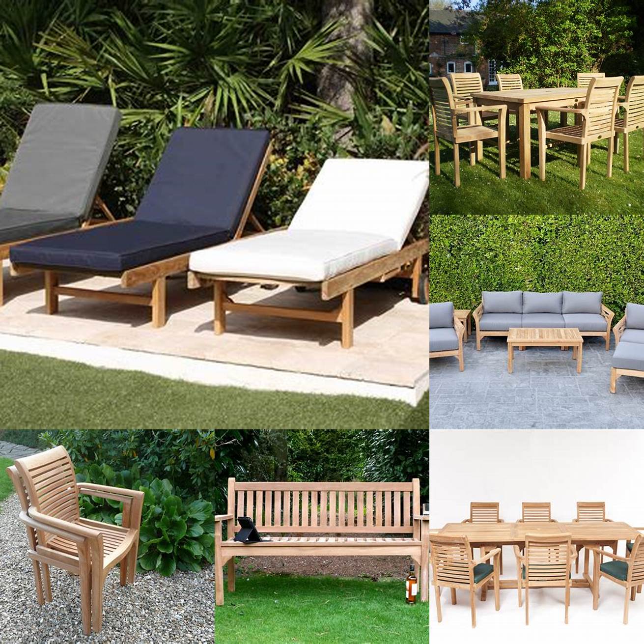 Outdoor Teak Furniture Covered with a Fitted Cover