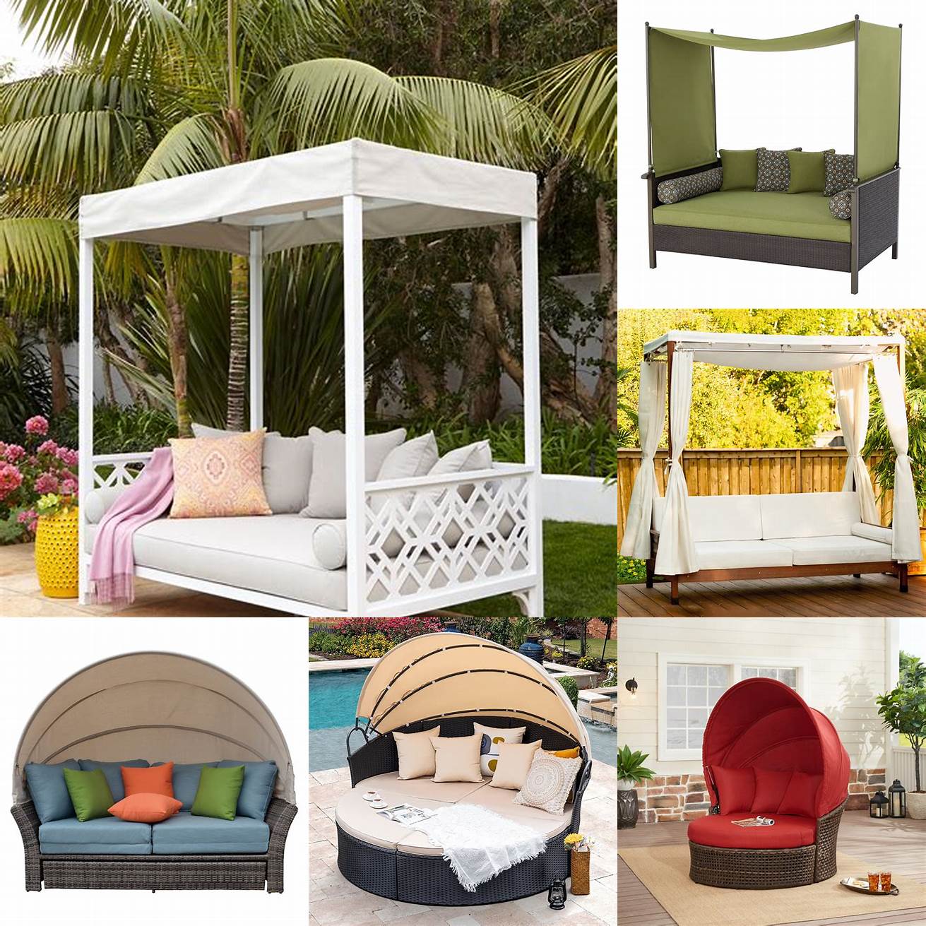 Outdoor day bed with canopy