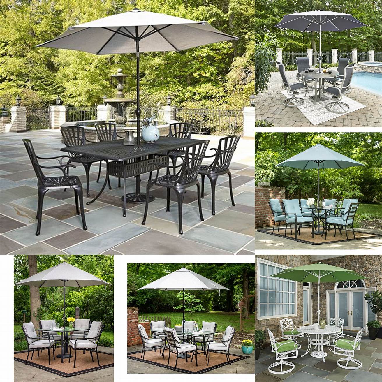 Outdoor dining set with umbrella
