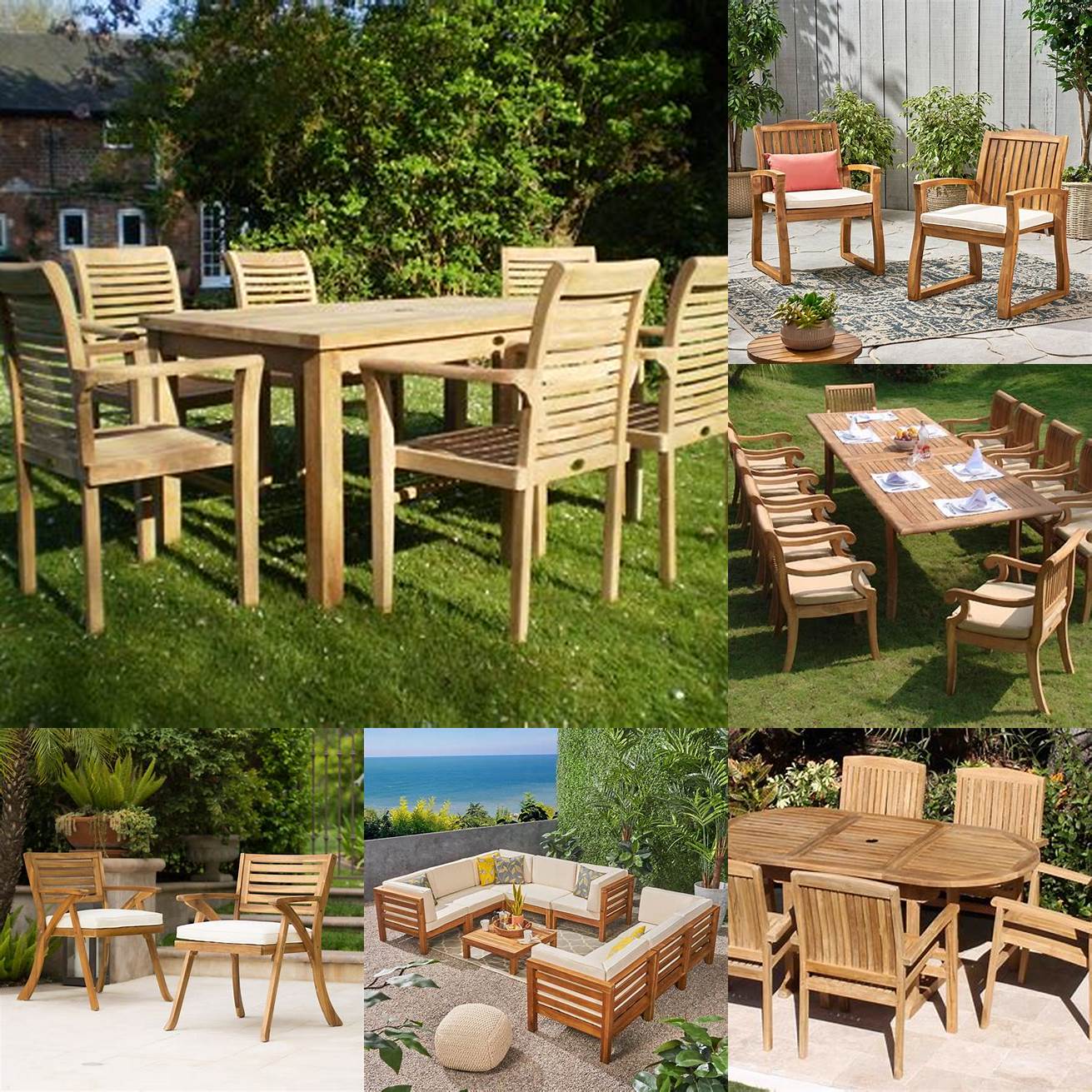 Outdoor furniture made from teak wood