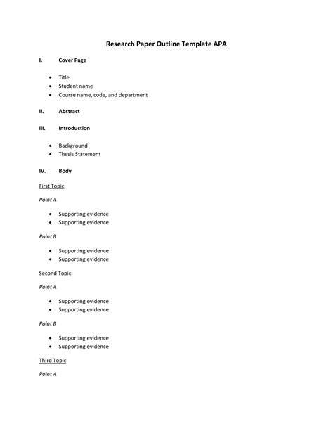 Outline For Research Paper Apa Template