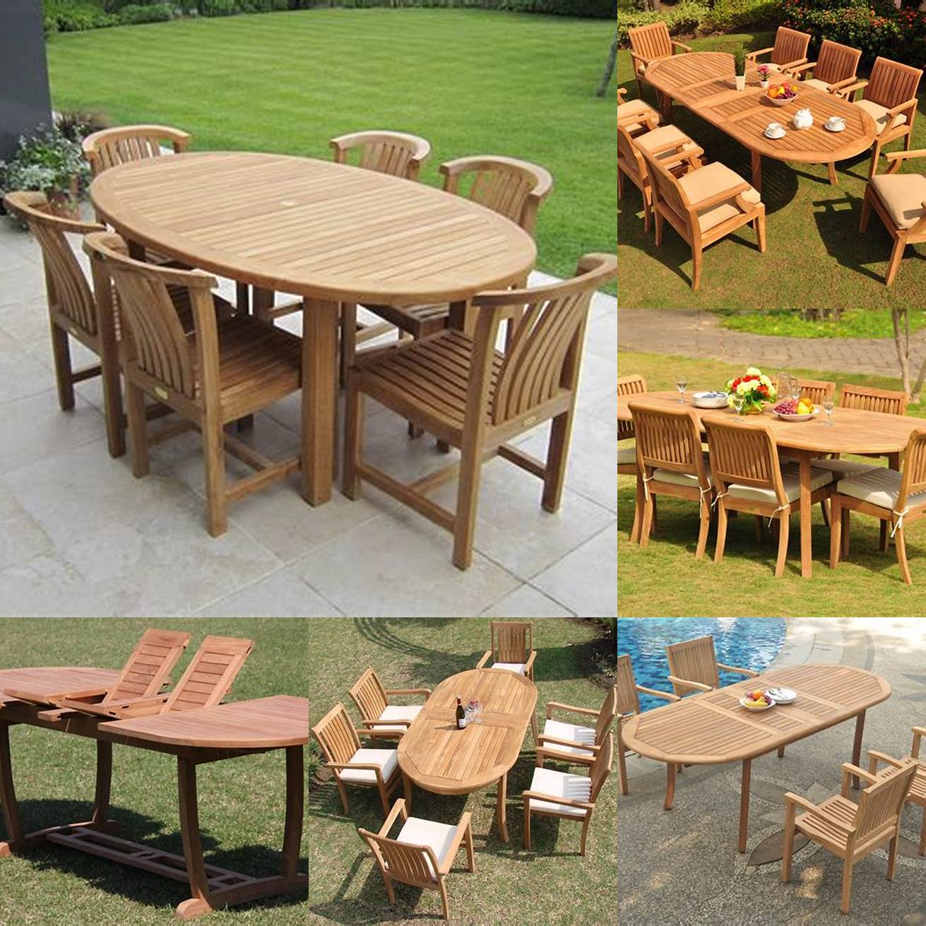 Oval Teak Outdoor Dining Table