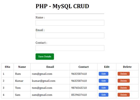 PHP MySQL Application