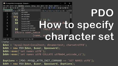 PHP PDO charset set names