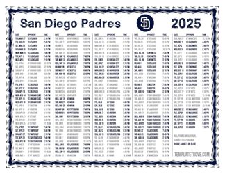Padres Printable Schedule