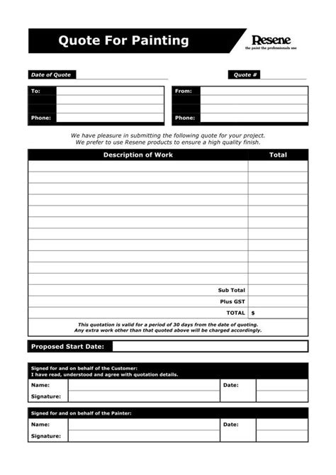 Paint Quote Template