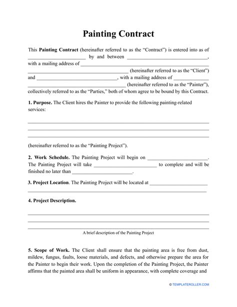 Painting Contractor Contract Template