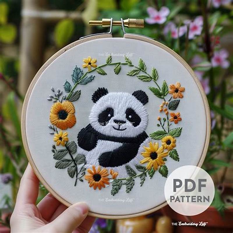 Panda Embroidery Pattern