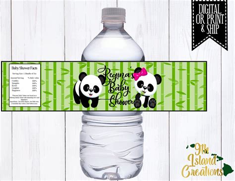 Panda Water Bottle Labels