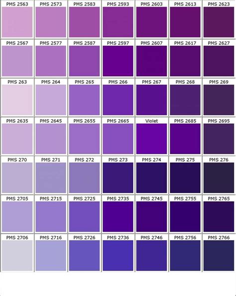 Pantone Purple Chart
