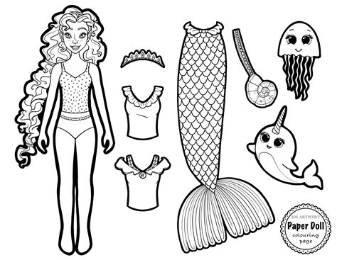 Paper Doll Mermaid Printable