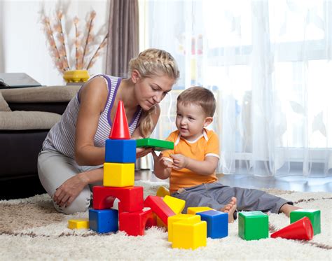 Parent communicating with child about play time