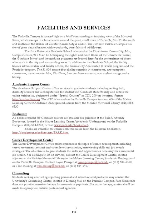 Park University Graduate Catalog