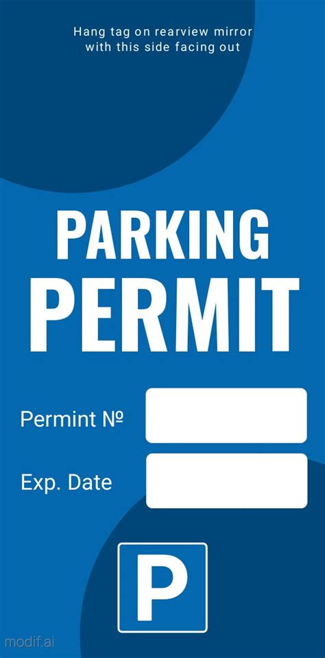 Parking Pass Template Free