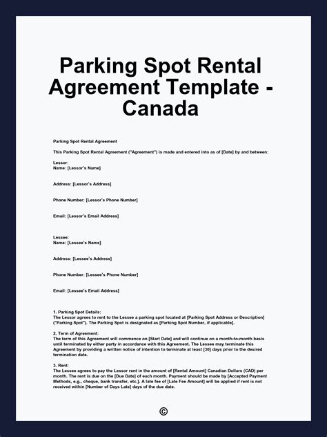 Parking Spot Template