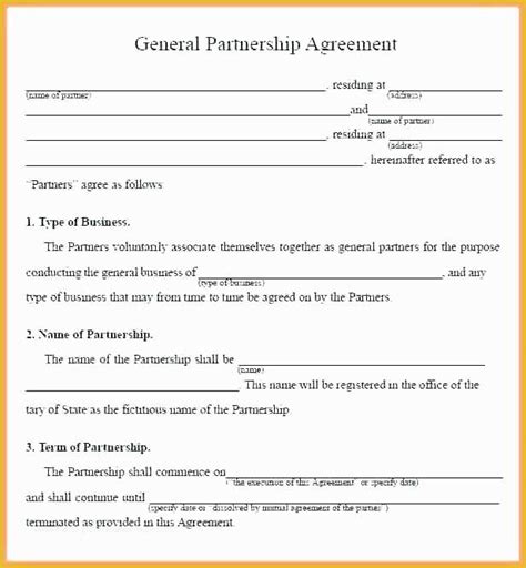 Partnership Agreement Template California