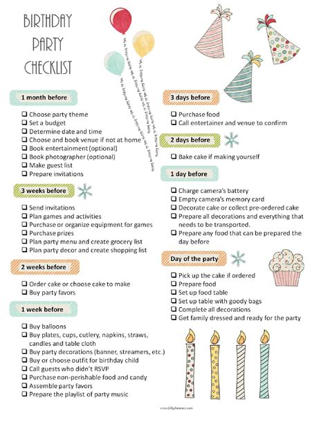 Party Checklist Template