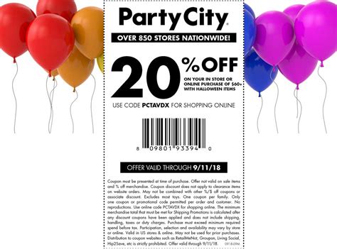 Party City Store Coupons Printable