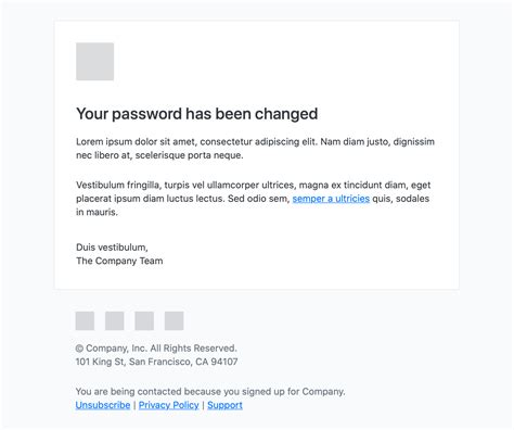 Password Change Email Template