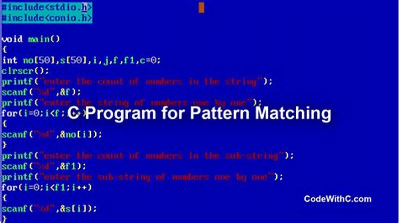 Pattern Matching In C