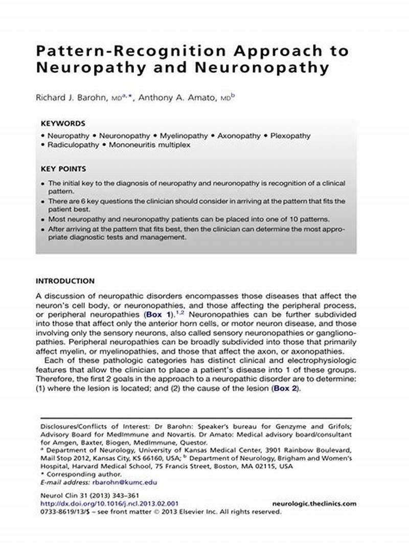Pattern Recognition Approach To Neuropathy And Neuronopathy
