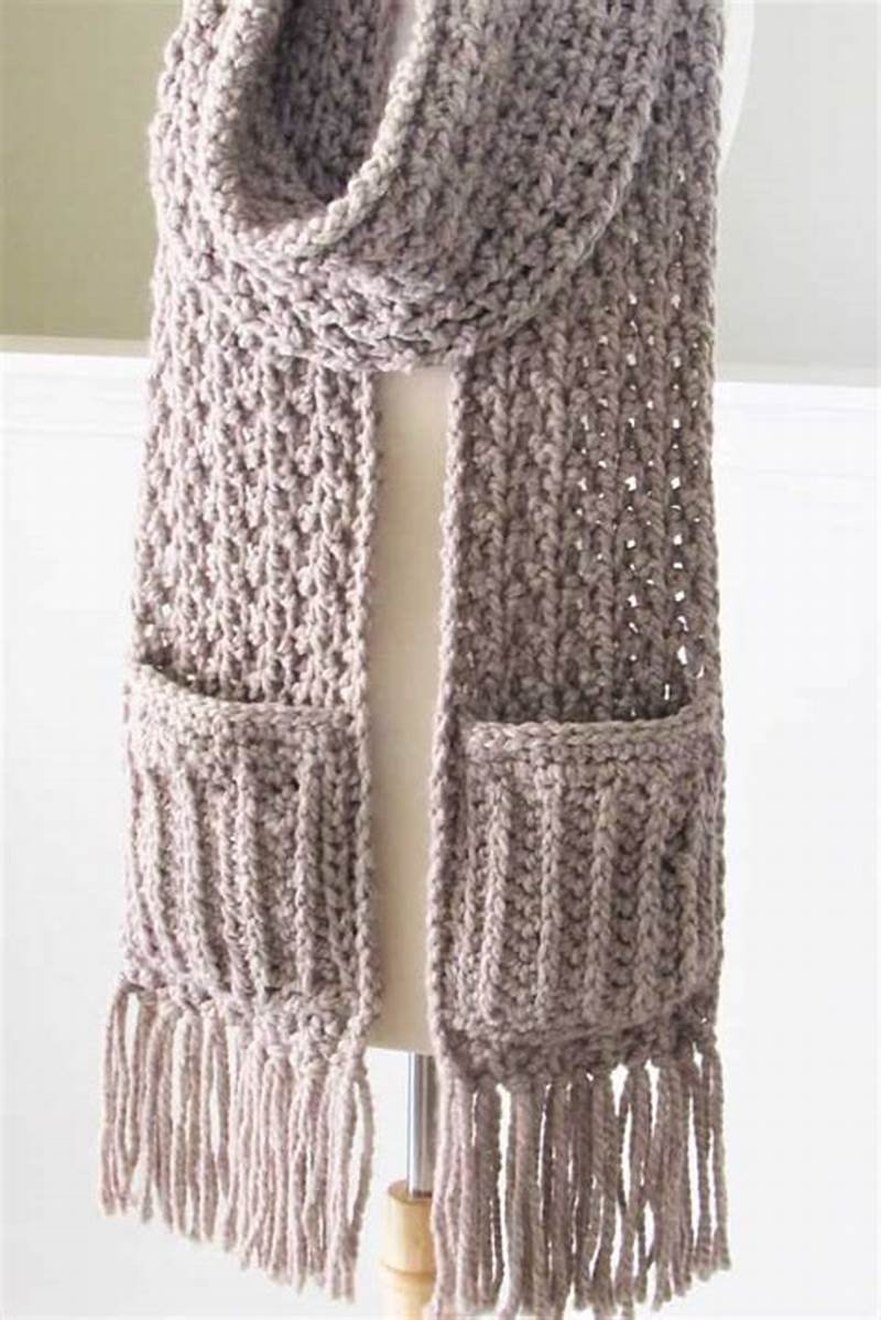 Pattern Scarf With Pockets