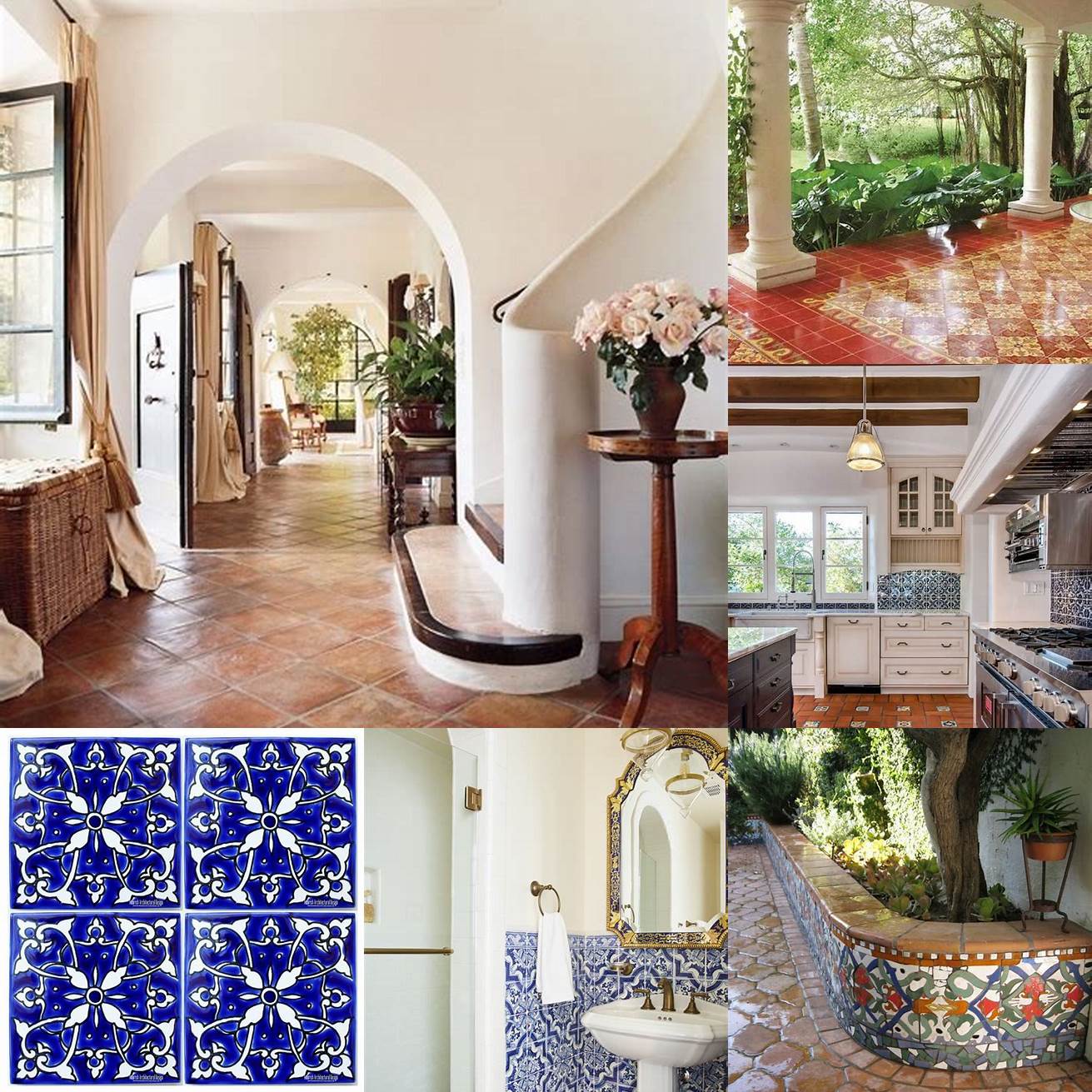 Patterned tiles with a Mediterranean flair