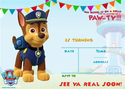 Paw Patrol Invitation Template