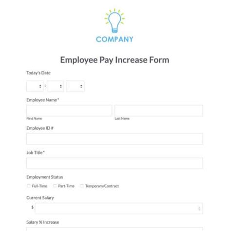 Pay Increase Form Template