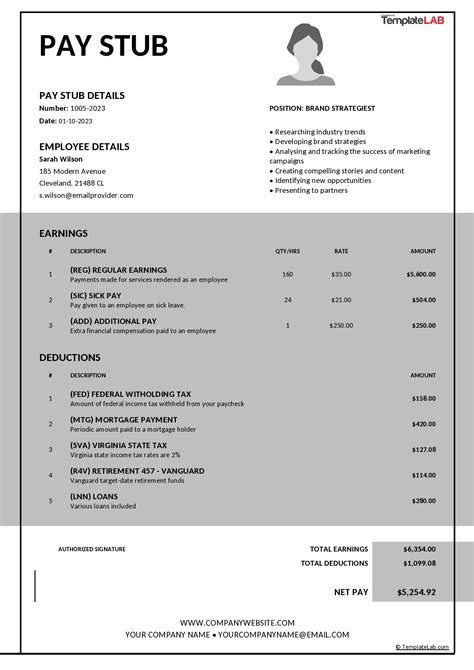 Pay Stub Template Download