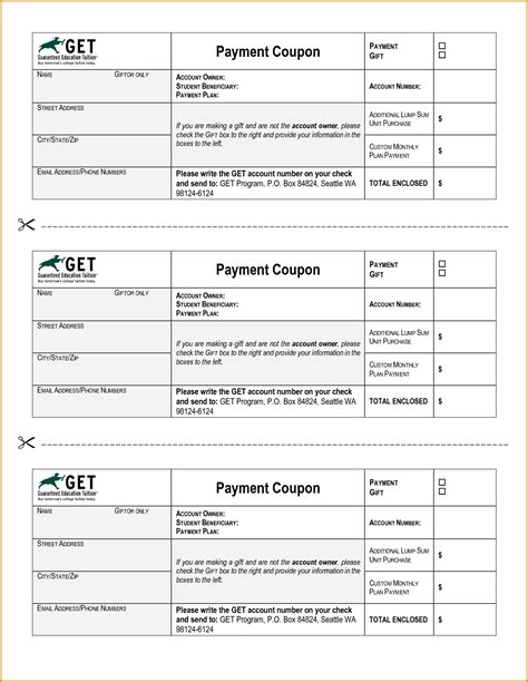 Payment Coupon Template