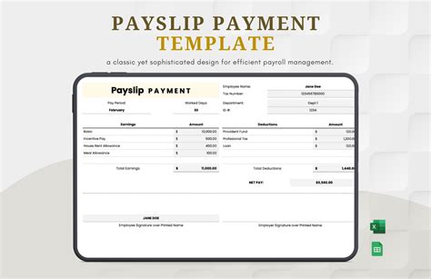 Payment Slip Template Excel