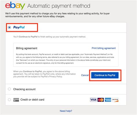 Paypal Payment options