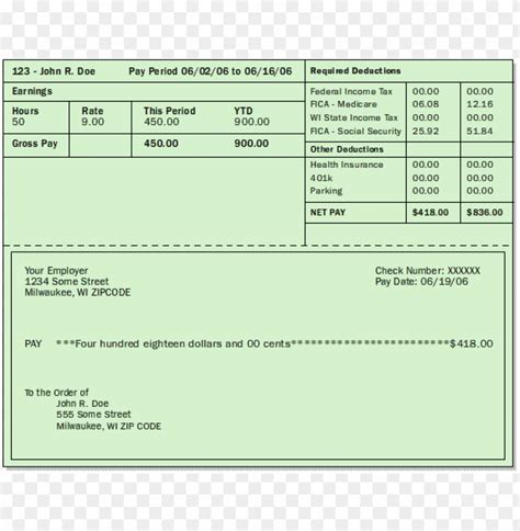 Payroll Check Stub Template Download